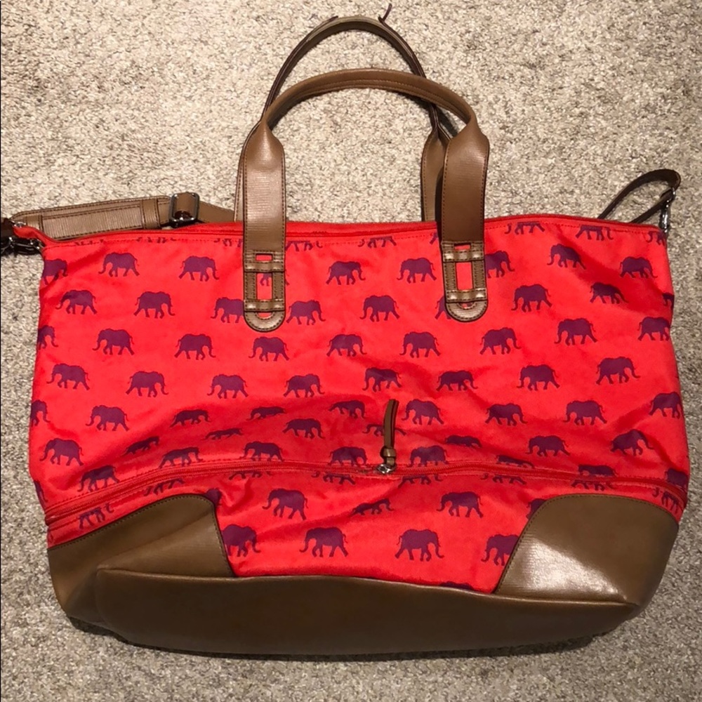 Stella and Dot elephant getaway bag matching Pouf